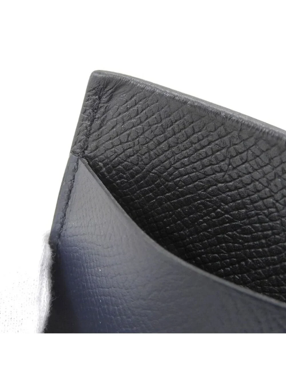 Hermes Mc2 Gama Epsom Bicolor Leather Card Case Black Navy